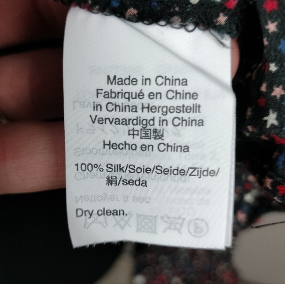 Madewell 100% Silk Ruffle-Hem Wrap Top in Starry Night Sz. Sm - Picture 14 of 16